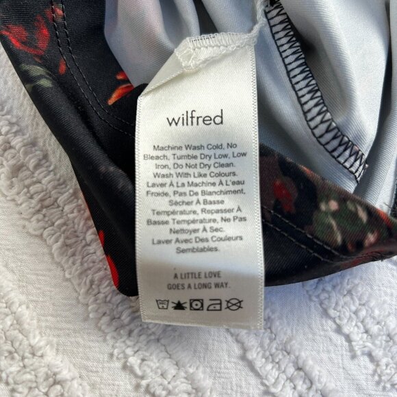 Aritzia Wildred Fleure Mini Bodycon Dress Women's XS Black Floral Long Sleeve - Picture 4 of 10